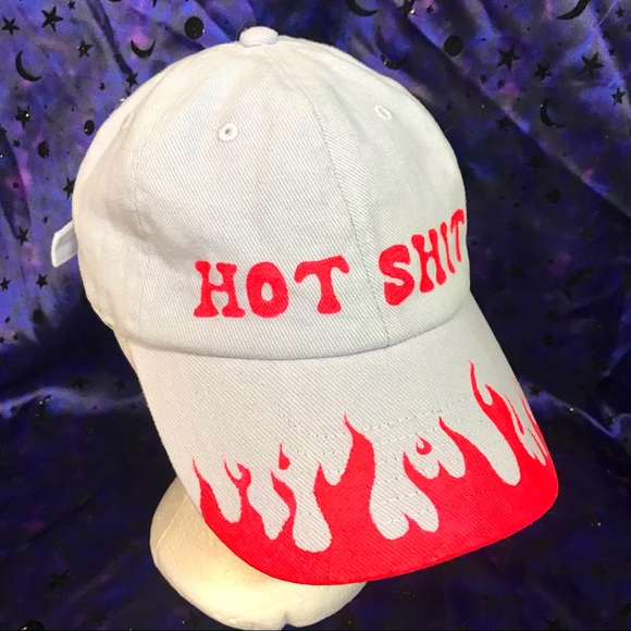 BBC hand painted “hot shit” flames neon hat - Picture 7 of 11